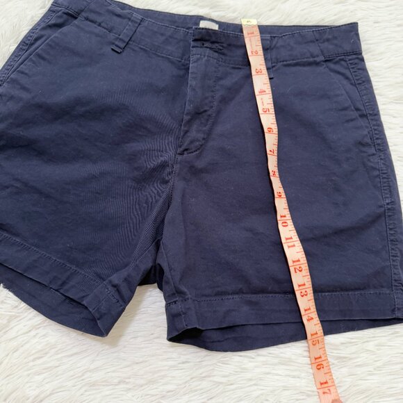 Women Gap Mid Rise Chino Shorts Minimalist Casual in Dark Blue Size 4 - Picture 3 of 8